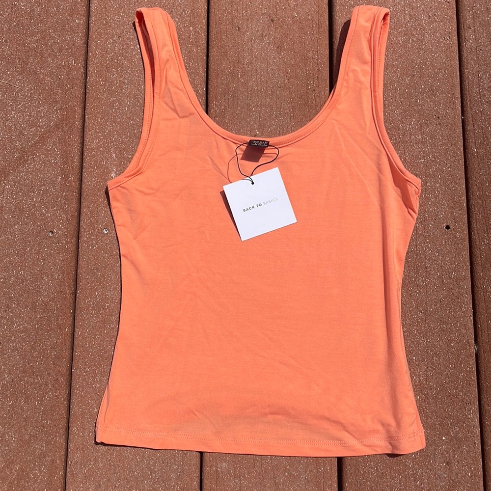 Coral Pink Scoop Tank Top
